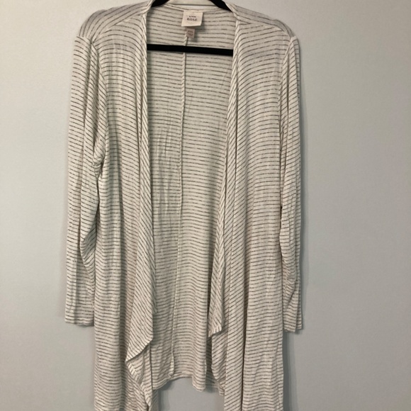 Knox Rose Waterfall Cardigan XXL Open Front Stripe Modest Flowy Breezy Stretch - Picture 3 of 7